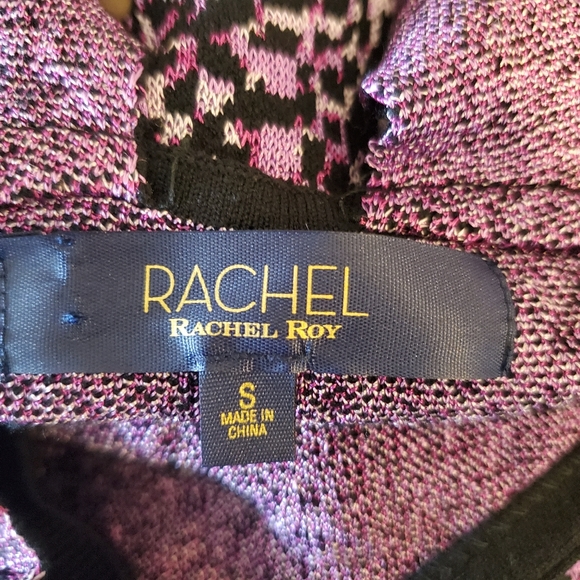 NWOT Rachel Roy Purple Animal Print Top - Picture 4 of 6